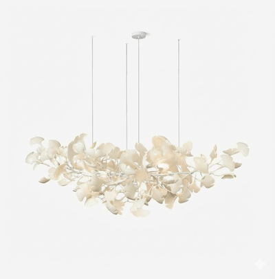 Gold Modern Chandelier Light with Ginkgo Design for Dining Room Dimmable Metal Fixture 14