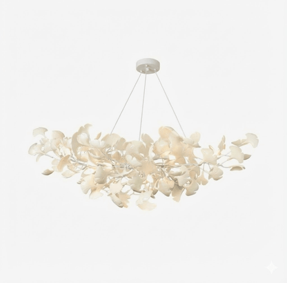 Gold Modern Chandelier Light with Ginkgo Design for Dining Room Dimmable Metal Fixture 16