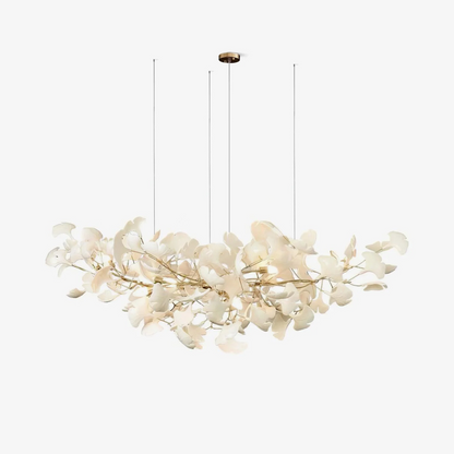 Gold Modern Chandelier Light with Ginkgo Design for Dining Room Dimmable Metal Fixture 9