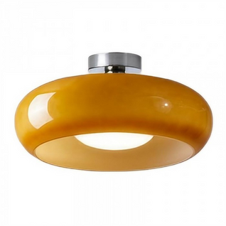Hailie Modern | Elegant Amber Glass Flush Mount Ceiling Light for Home Decor