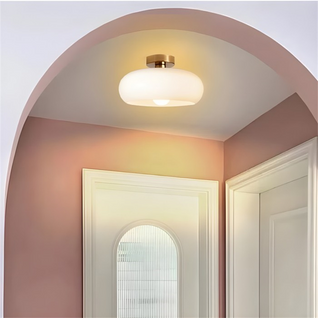 Hailie Modern | Elegant Amber Glass Flush Mount Ceiling Light for Home Decor