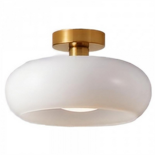 Hailie Modern | Elegant Amber Glass Flush Mount Ceiling Light for Home Decor