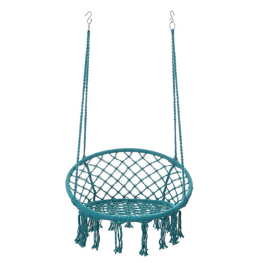 Hanging Chair | Cotton Rope & Steel | Coastal Design for Outdoor Garden Relaxation 0