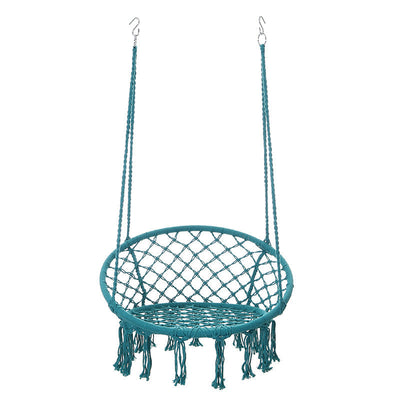 Hanging Chair | Cotton Rope & Steel | Coastal Design for Outdoor Garden Relaxation 0