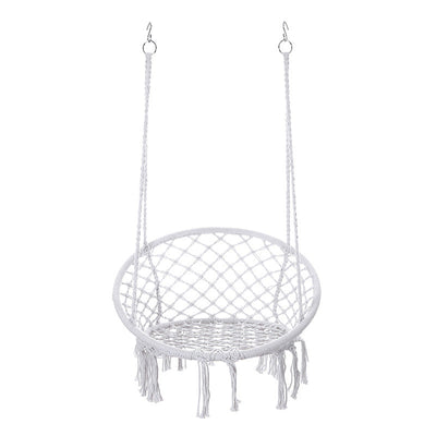 Hanging Chair | Cotton Rope & Steel | Coastal Design for Outdoor Garden Relaxation 12