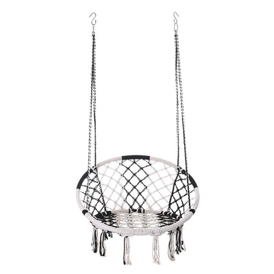 Hanging Chair | Cotton Rope & Steel | Coastal Design for Outdoor Garden Relaxation 13