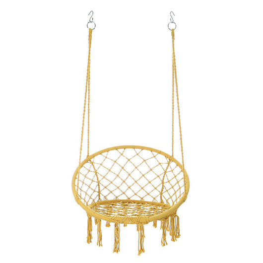 Hanging Chair | Cotton Rope & Steel | Coastal Design for Outdoor Garden Relaxation 16