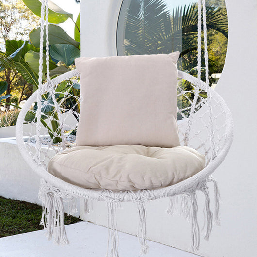 Hanging Chair | Cotton Rope & Steel | Coastal Design for Outdoor Garden Relaxation 2