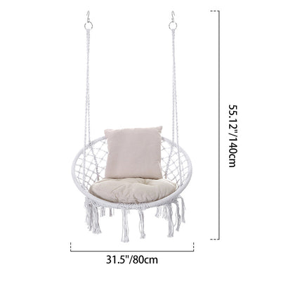 Hanging Chair | Cotton Rope & Steel | Coastal Design for Outdoor Garden Relaxation 4