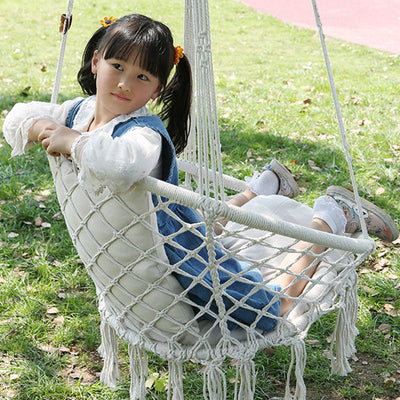 Hanging Chair | Cotton Rope & Steel | Coastal Design for Outdoor Garden Relaxation 6