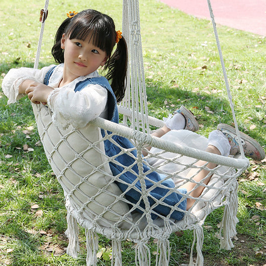Hanging Chair | Cotton Rope & Steel | Coastal Design for Outdoor Garden Relaxation 6