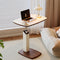 Height-Adjustable Scandinavian Side Table with Saddle Leather Finish | Versatile End Table for Living Room