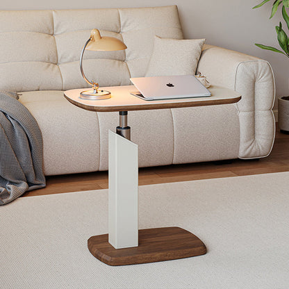Height-Adjustable Scandinavian Side Table with Saddle Leather Finish | Versatile End Table for Living Room 1
