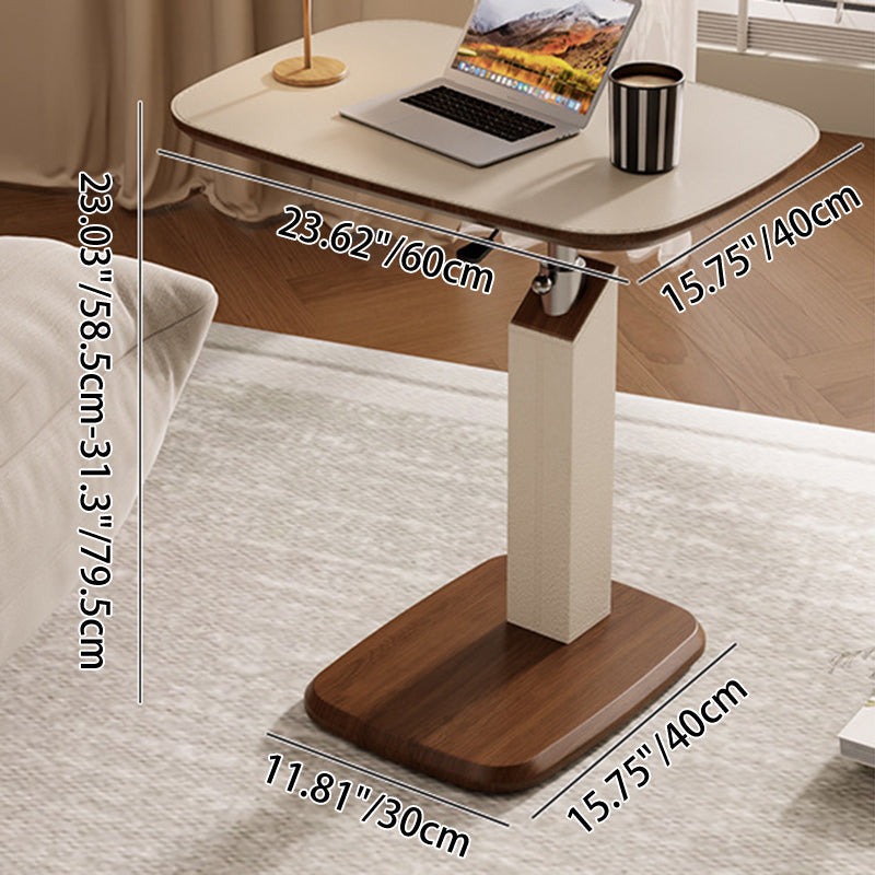 Height-Adjustable Scandinavian Side Table with Saddle Leather Finish | Versatile End Table for Living Room 3