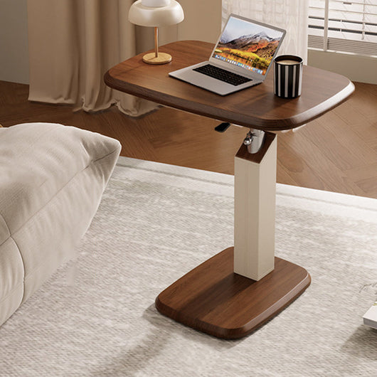 Height-Adjustable Scandinavian Side Table with Saddle Leather Finish | Versatile End Table for Living Room 9