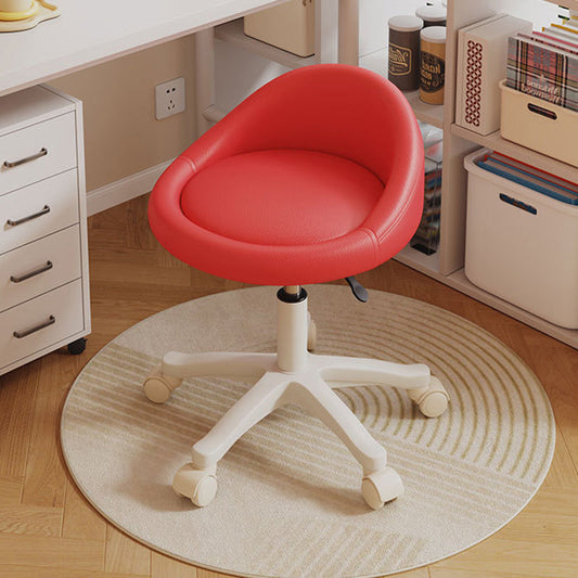 Height-Adjustable Vanity Stool | Scandinavian Microfiber Leather, Swivel Function | Ideal for Bedroom Decor 0