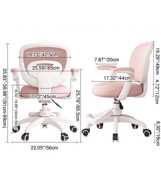 Height Adjustable Kids Desk Chair | Fabric Upholstery, Mid-Back Support | Ideal for Home Office and Bedroom 4