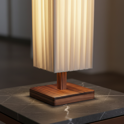 Hikari | Elegant Minimalist Walnut Wood Floor Lamp with Warm LED Light 7