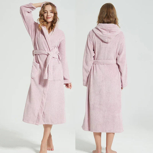 Hooded Bathrobe | High-Quality Cotton | Soft, Breathable Fabric | Perfect for Home and Spa 0