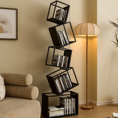 Iron Bookshelf with 5 Shelves | Modern Creative Design for Home Office Storage 0