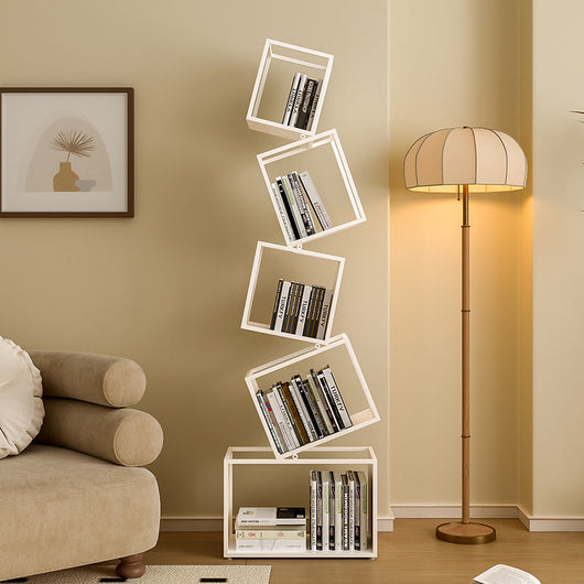 Iron Bookshelf with 5 Shelves | Modern Creative Design for Home Office Storage 1