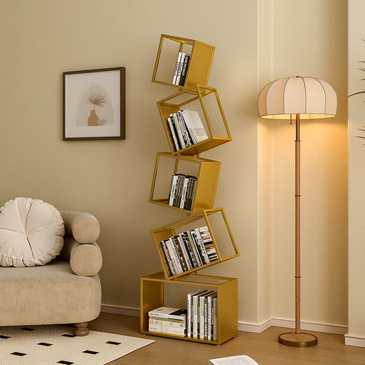 Iron Bookshelf with 5 Shelves | Modern Creative Design for Home Office Storage 2