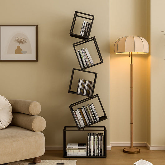 Iron Bookshelf with 5 Shelves | Modern Creative Design for Home Office Storage 4
