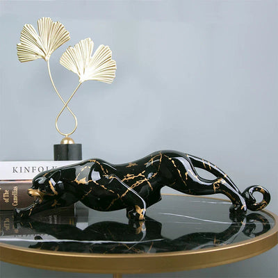 Jaguar Stone Sculpture | Hand-Carved Art Piece with Elegant Design | Perfect for Living Room or Office Decor 2