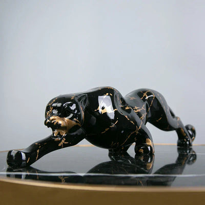 Jaguar Stone Sculpture | Hand-Carved Art Piece with Elegant Design | Perfect for Living Room or Office Decor 3