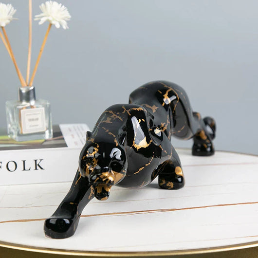 Jaguar Stone Sculpture | Hand-Carved Art Piece with Elegant Design | Perfect for Living Room or Office Decor 4