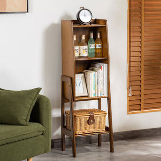 Japanese Bamboo Bookshelf with Stylish Storage | Eco-Friendly Design for Living Room