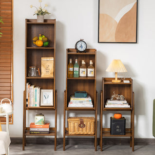 Japanese Bamboo Bookshelf with Stylish Storage | Eco-Friendly Design for Living Room