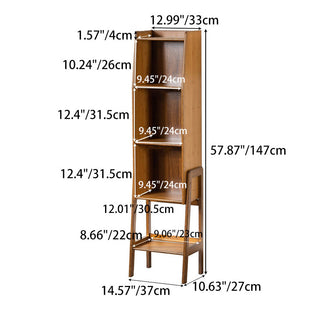 Japanese Bamboo Bookshelf with Stylish Storage | Eco-Friendly Design for Living Room