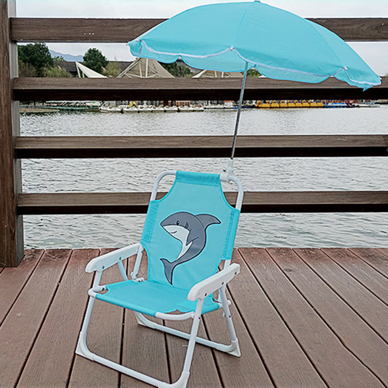 Kids Outdoor Recliner Chair | Foldable PP & Metal Design with Sunshade | Garden & Beach Use 13