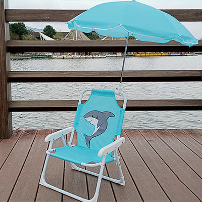 Kids Outdoor Recliner Chair | Foldable PP & Metal Design with Sunshade | Garden & Beach Use 13