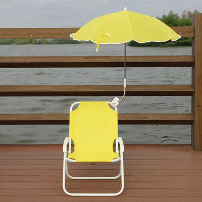 Kids Outdoor Recliner Chair | Foldable PP & Metal Design with Sunshade | Garden & Beach Use 15