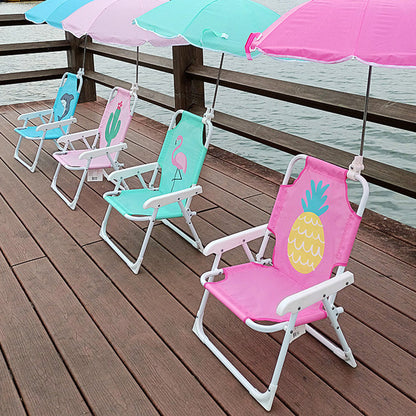 Kids Outdoor Recliner Chair | Foldable PP & Metal Design with Sunshade | Garden & Beach Use 2
