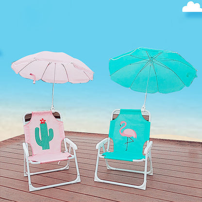 Kids Outdoor Recliner Chair | Foldable PP & Metal Design with Sunshade | Garden & Beach Use 4