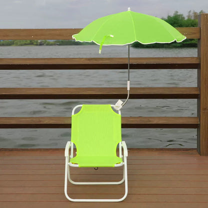 Kids Outdoor Recliner Chair | Foldable PP & Metal Design with Sunshade | Garden & Beach Use 7