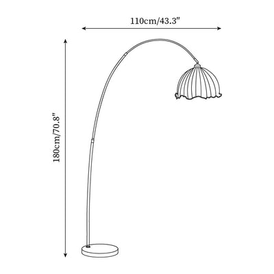 Kimala | Elegant Modern Arc Floor Lamp with Black Metal Base and Fabric Shade 8