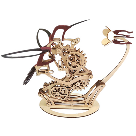 Kinetic Hummingbird Sculpture | Handcrafted Wood Art Decor with Dynamic Motion | Stunning Home Decor for Living Room 0