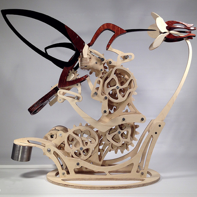 Kinetic Hummingbird Sculpture | Handcrafted Wood Art Decor with Dynamic Motion | Stunning Home Decor for Living Room 1