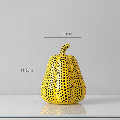 Kusama Yayoi Style Pumpkin Sculpture | Contemporary Resin Art Decor | Elegant Home Accent for Living Room or Entryway 10