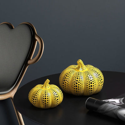 Kusama Yayoi Style Pumpkin Sculpture | Contemporary Resin Art Decor | Elegant Home Accent for Living Room or Entryway 4