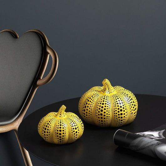 Kusama Yayoi Style Pumpkin Sculpture | Contemporary Resin Art Decor | Elegant Home Accent for Living Room or Entryway 4