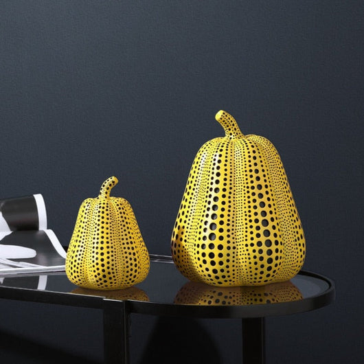 Kusama Yayoi Style Pumpkin Sculpture | Contemporary Resin Art Decor | Elegant Home Accent for Living Room or Entryway 5