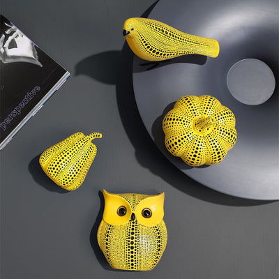 Kusama Yayoi Style Pumpkin Sculpture | Contemporary Resin Art Decor | Elegant Home Accent for Living Room or Entryway 7