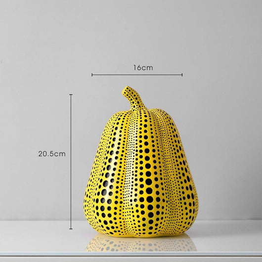 Kusama Yayoi Style Pumpkin Sculpture | Contemporary Resin Art Decor | Elegant Home Accent for Living Room or Entryway 9