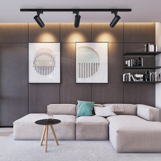 LED Track Lighting | Adjustable Dimmable Black Track Light Fixtures for Modern Living Room