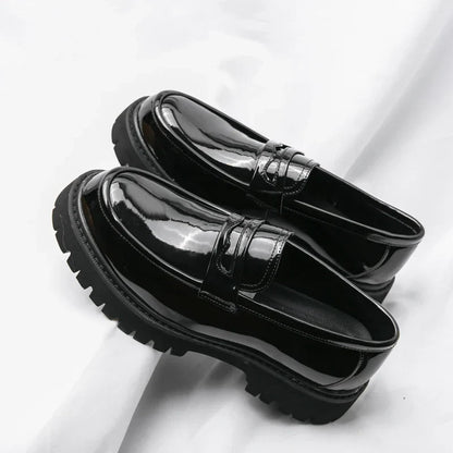 Logan | Men's Loafers Chunky Sole Black Genuine Leather Men Adult 1